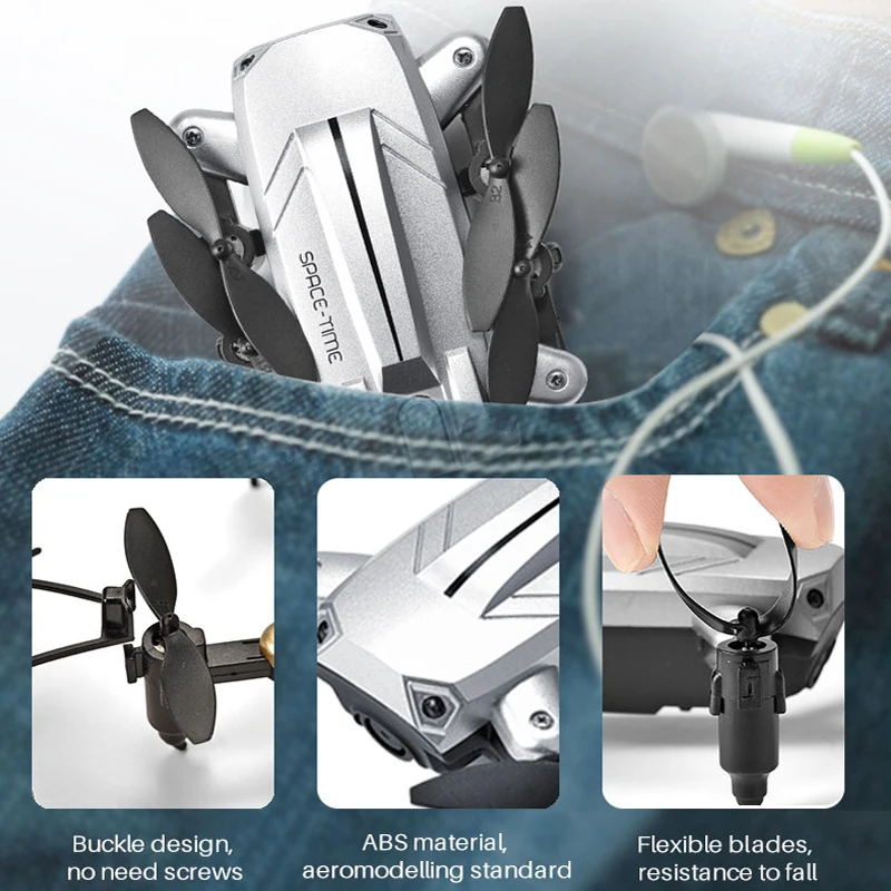 RC микро Дрон карманный мини складной один ключ возврат 360 подвижных головок