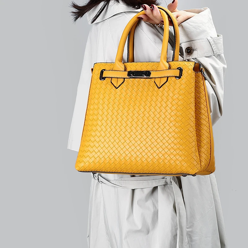 

2021fashion retro female woven handbag set luxury female bag high-quality leather shoulder bag brand composite bag messenger bag