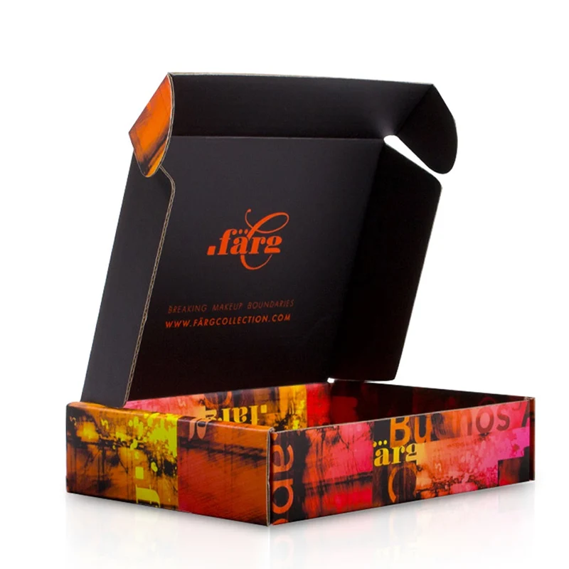 Оптовая продажа изготовленная на заказ гофрированная черная коробка для