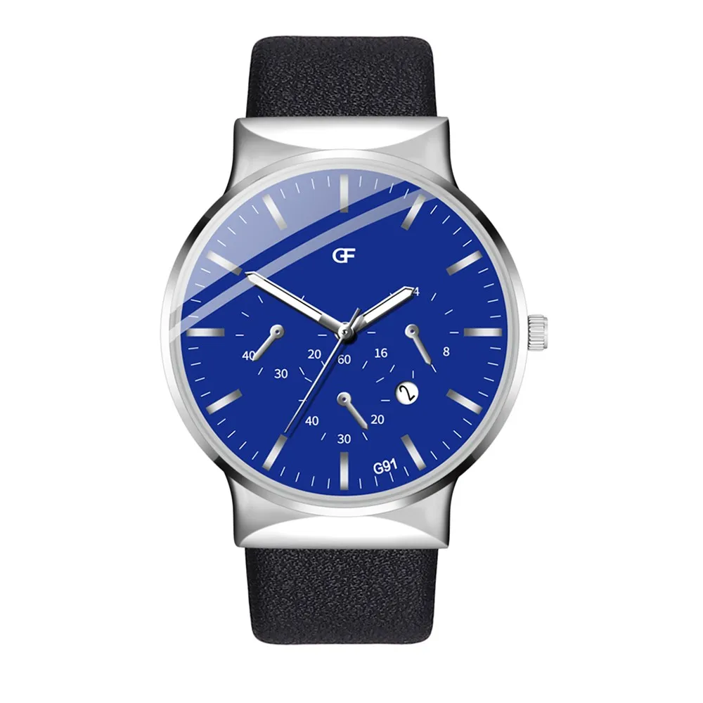 

2021 New Men Whatever Late Anyway Letter New Pointer Glow Watches Man Fashionable Casual Leather Watch relogio masculino