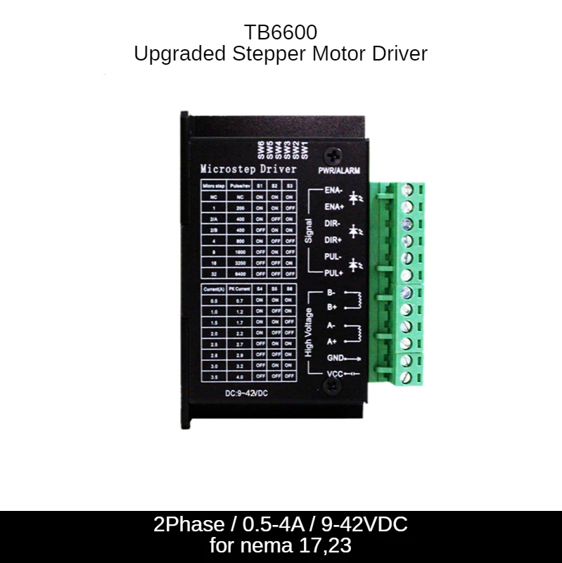 

TB6600 x10 шт. 2-фазный шаговый двигатель nema17,23, 0.5-4A, 9-42VDC 42,57 шаговый двигатель для ЧПУ гравировального привода