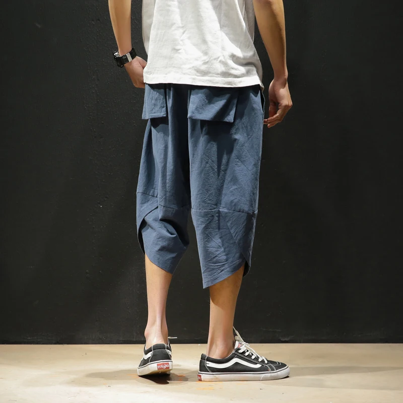 Повседневные штаны шаровары для мужчин Jogger укороченные фитнеса Мужские Harajuku