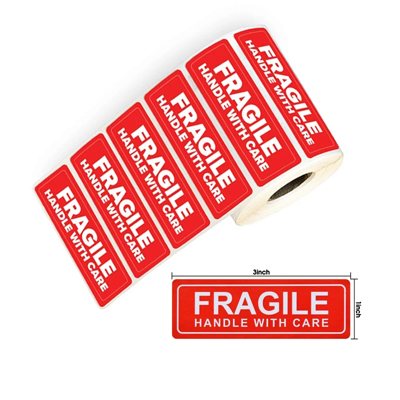 

Fragile Stickers 1" x 3" Handle with Care Warning Packing 250 Labels Per Roll Shipping Label with Self Adhesive for Moving