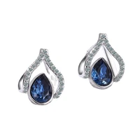 fashion women earrings 925 silver jewelry with zircon gemstone korean style stud earrings for wedding party bridal promise gift