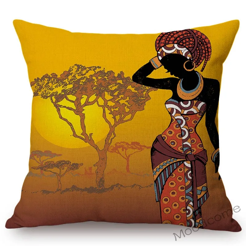Классический Африканский Племенной танцующий женский чехол на диванную подушку