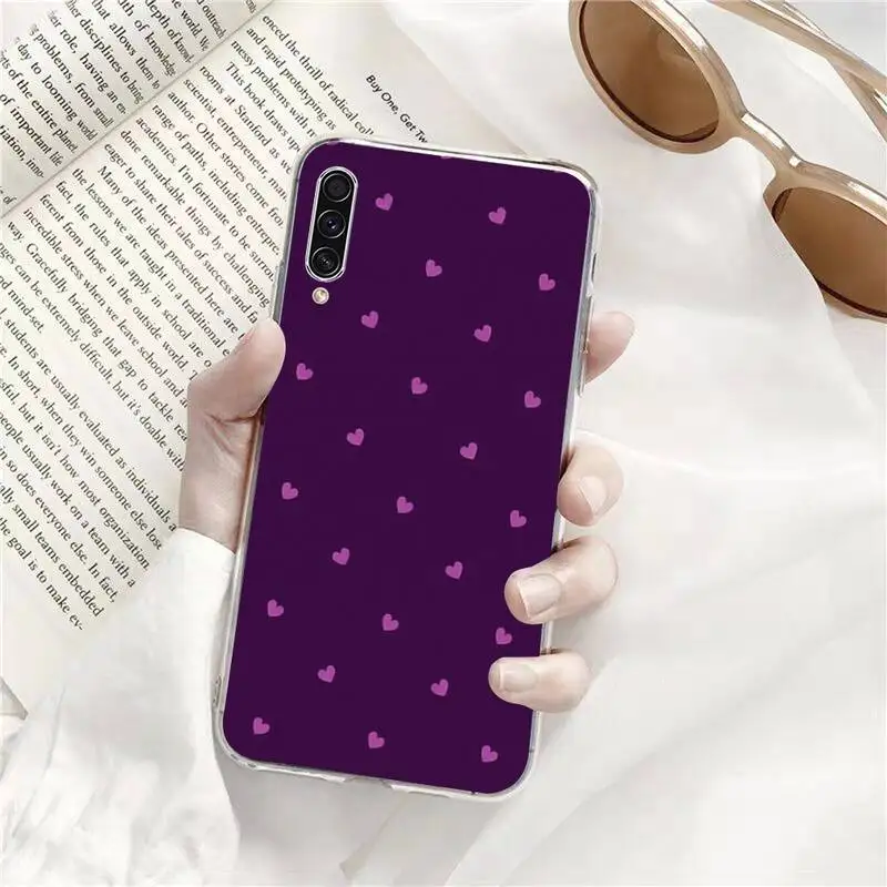 

Polka Dot Striped Heart Phone Case Transparent for Samsung s9 s10 s20 Huawei honor P20 P30 P40 xiaomi note mi 8 9 pro lite plus