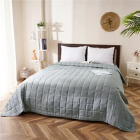 solid color quilted quilt winter blanket on the bed throws blanket sofa comforter soft bedspreads queen king size bed cover grey
