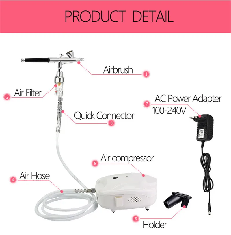 Аэрограф с компрессором Гравитационный краскопульт двойного действия 0 4 мм 3 2