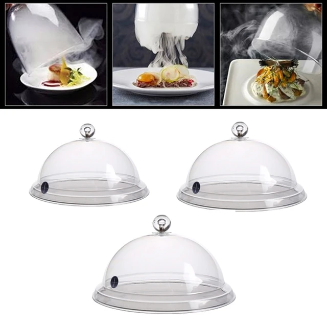 Smoking Cloche Dome Cover for Plates Bowls, Dome Lid Smoking Gun Plastic Covers, Suitable for Bar BBQ Drinks Cooking Meat Cheese Cocktails Steak