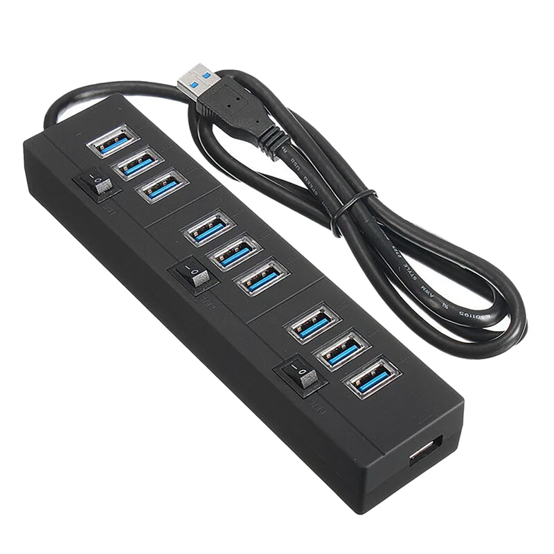 

USB 3.0 10Port USB Splitter Multiple Expander with Switch for PC Laptop