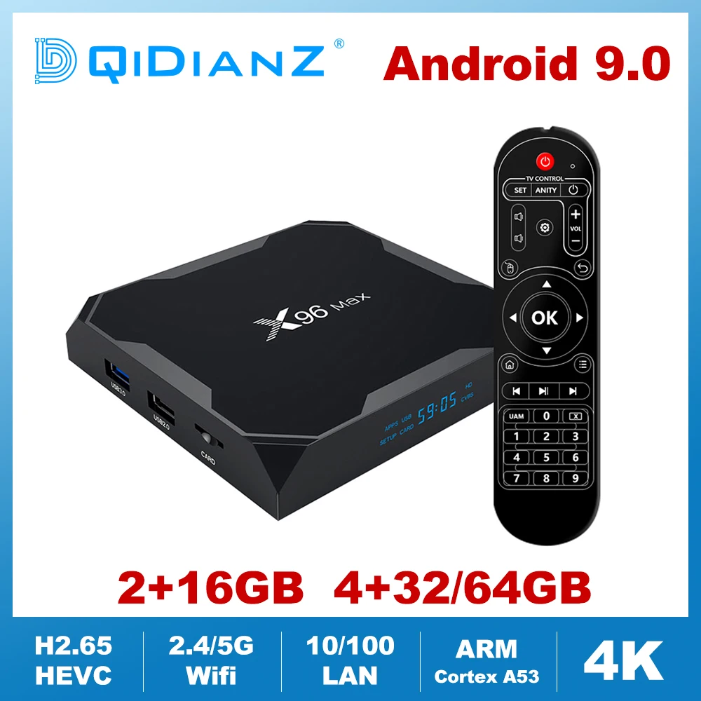 Android 9,0 X96MAX Amlogic S905X2 четырехъядерный 2,4G/5G Wifi BT 4,0 tv Box 4K HD Netflix медиаплеер телеприставка X96 MAX DDR4 2G 4G