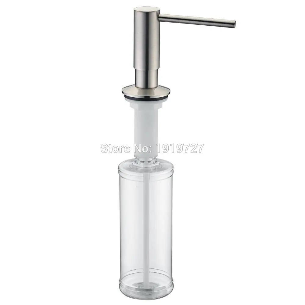 

Newly High Quality 5 Warranty Promotion 100% Solid Brass Pump Head Kitchen Commercial Modern Lotion Dispenser In Brushed Nickel