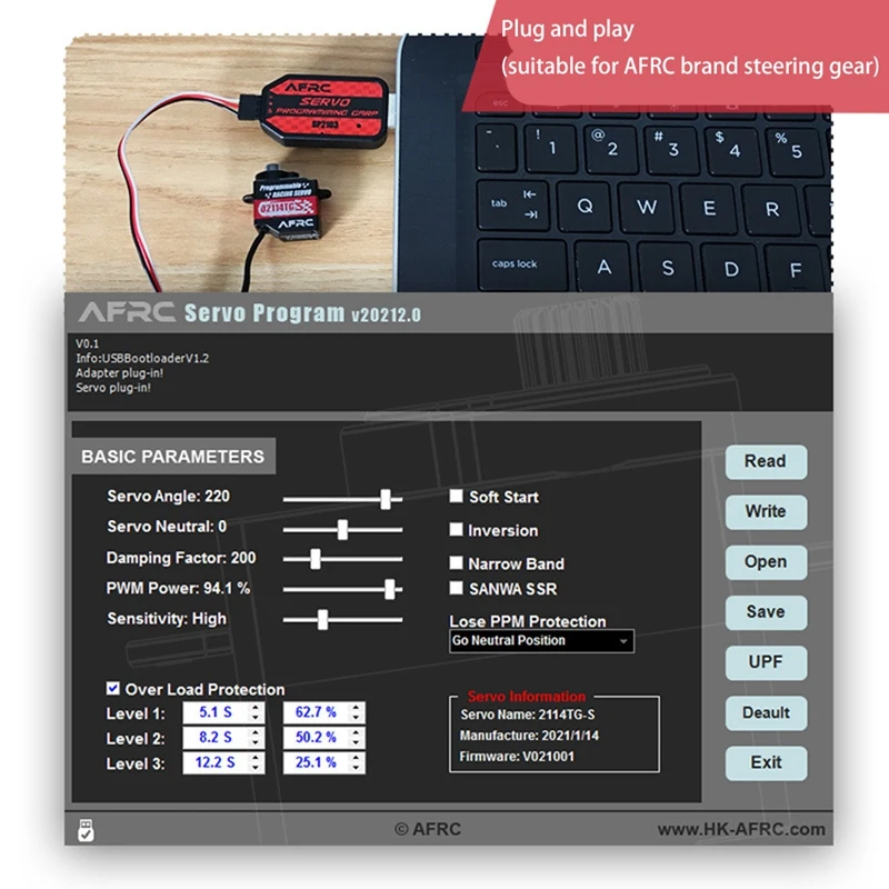

AFRC SP2103 Portable USB Servo Programming Card for RC Boat Toys Programmable Servos Plug and Play