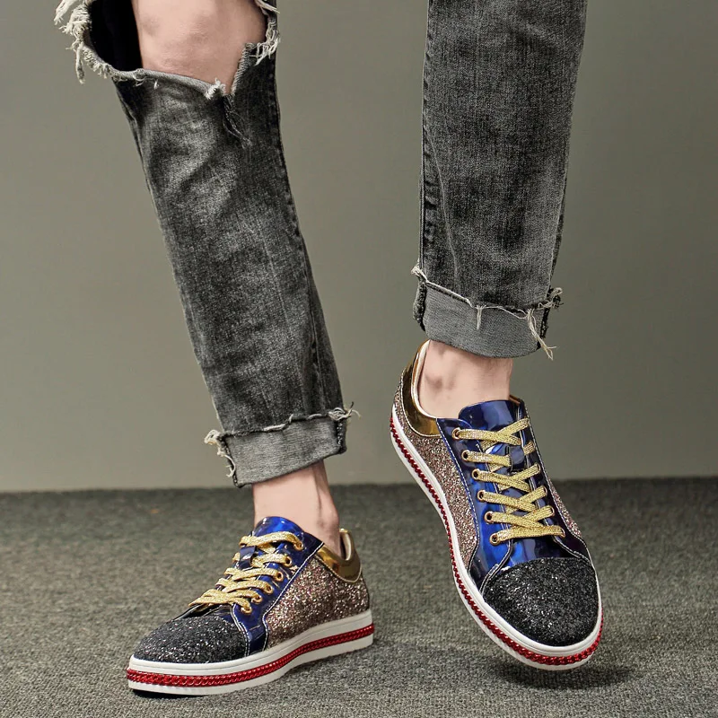 X брендовая модная обувь с золотистыми блестками женская повседневная для бара