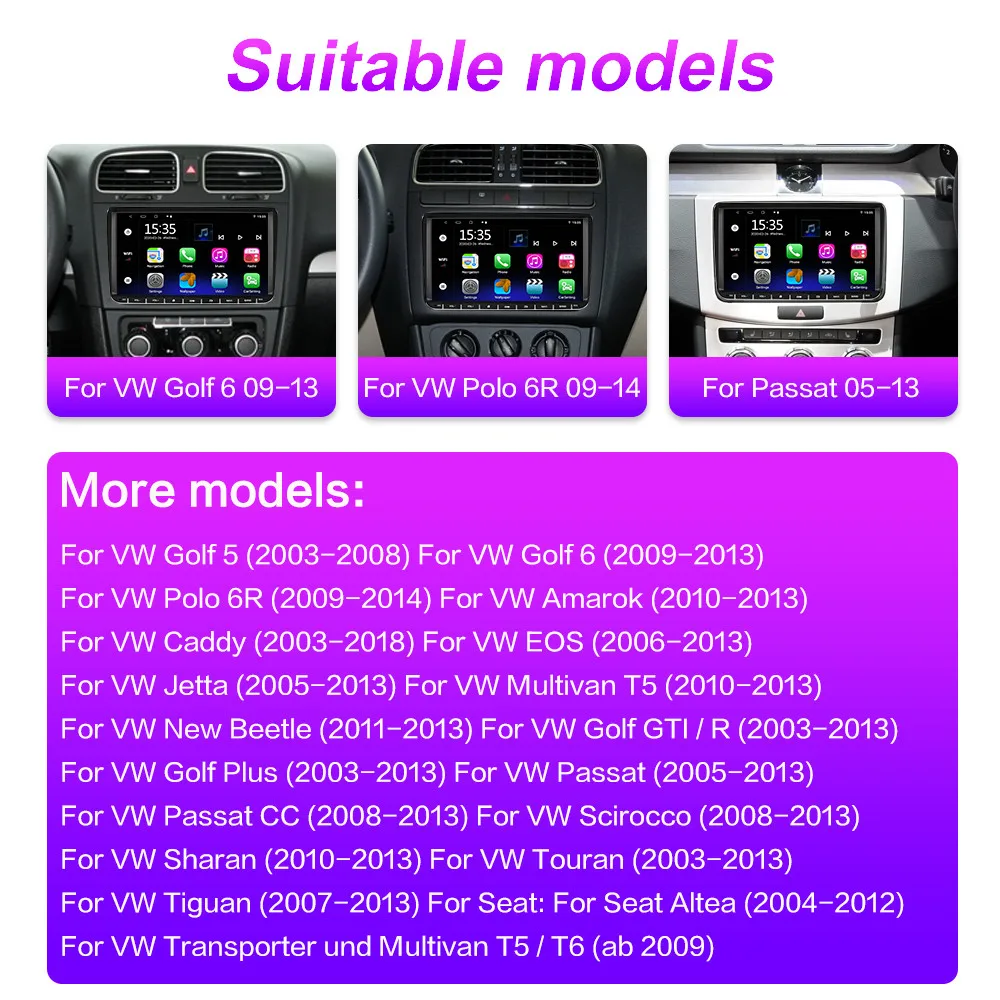 Автомагнитола на Android 10 мультимедийный плеер для Volkswagen VW Golf Polo Passat B7 B6 Skoda Seat 2003 2017