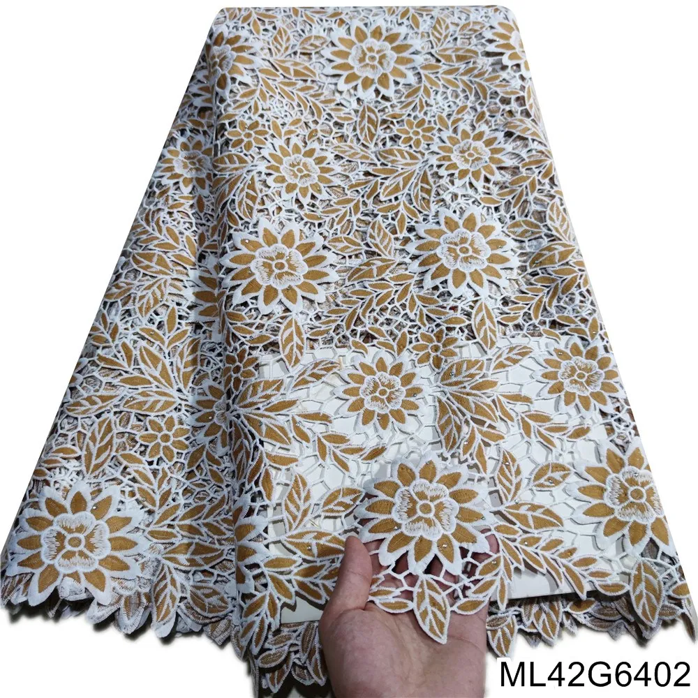 

2021 высококачественное кружево Королевский синий французский африканский гипюр кружево шнур с камнями для свадьбы 5 ярдов ML42G64