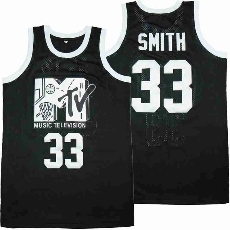 

BG basketball jerseys ROCK N JOCK WILL 33 SMITH jersey Embroidery sewing Outdoor sportswear Hip-hop culture Black 2021