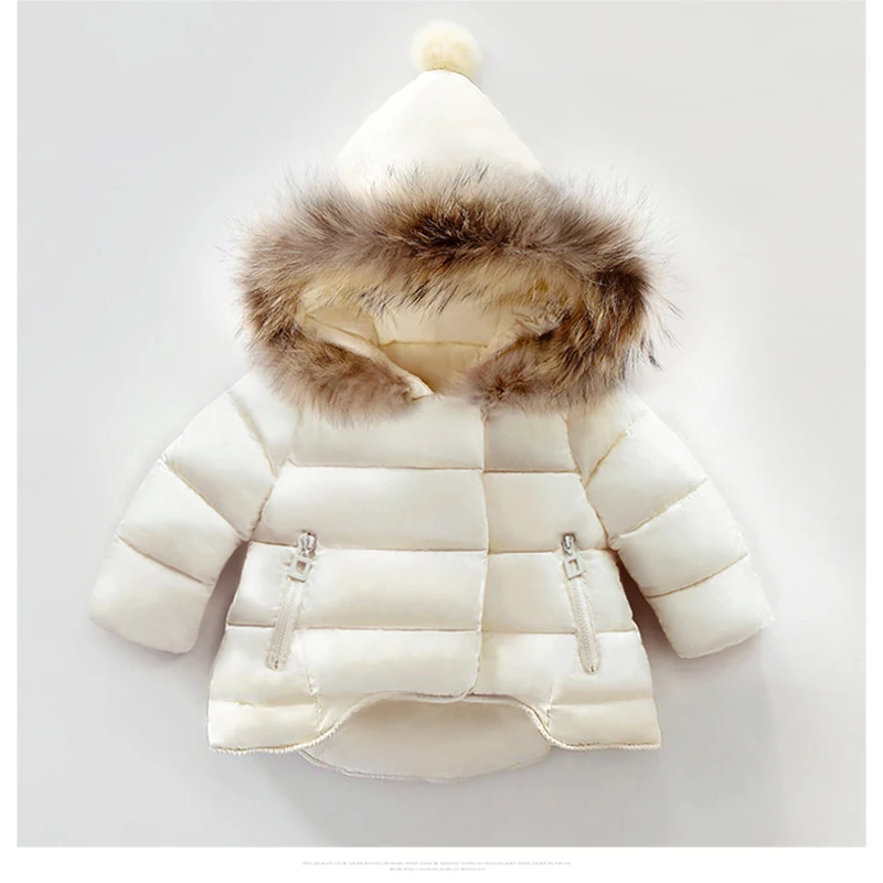 

Baby Girl Jacket Fur Collar Warm Toddler Children's winter girl's Cotton Padded Clothes Baby's Thickened Cotton Padded Coat1-6Y