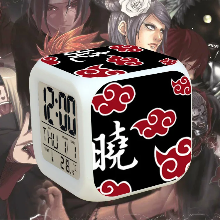 

Anime Ninja Alarm Clock Uchiha Itachi Uchiha Sasuke Sharingan Uzumaki Ninja Rinnegan Hatake Kakashi Digital Clocks Figure Doll