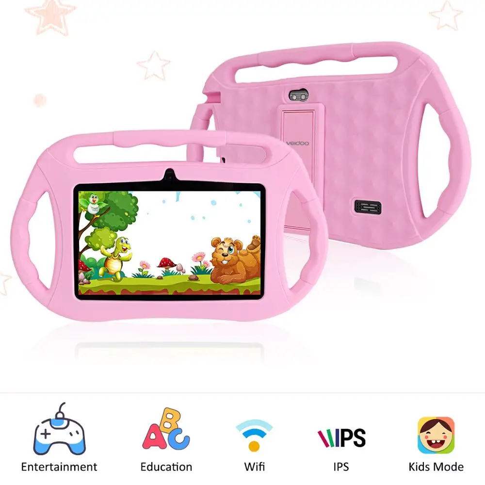 Tablet Veidoo Wifi Touch Quad-Core Android Children 7inch 2-In-1 HD Display 1GB 16GB Shockproof With Case