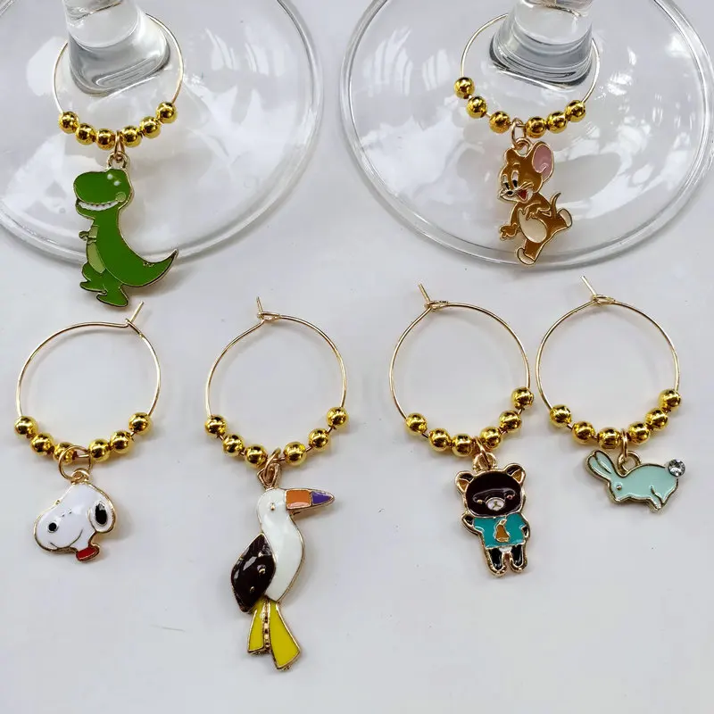 Набор из 6 шт. подвески для вина новый модный дизайн кольца маркер Рождественский