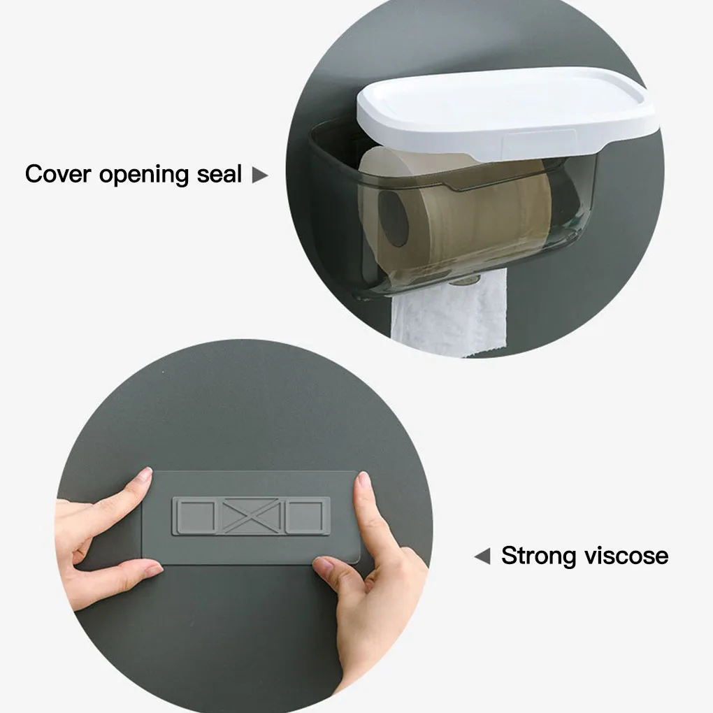 

Bathroom Toilet Paper Holder Wall Mount Plastic WC Paper Holder Box Waterproof Phone Storage Shelf Rack Paper Storage Box