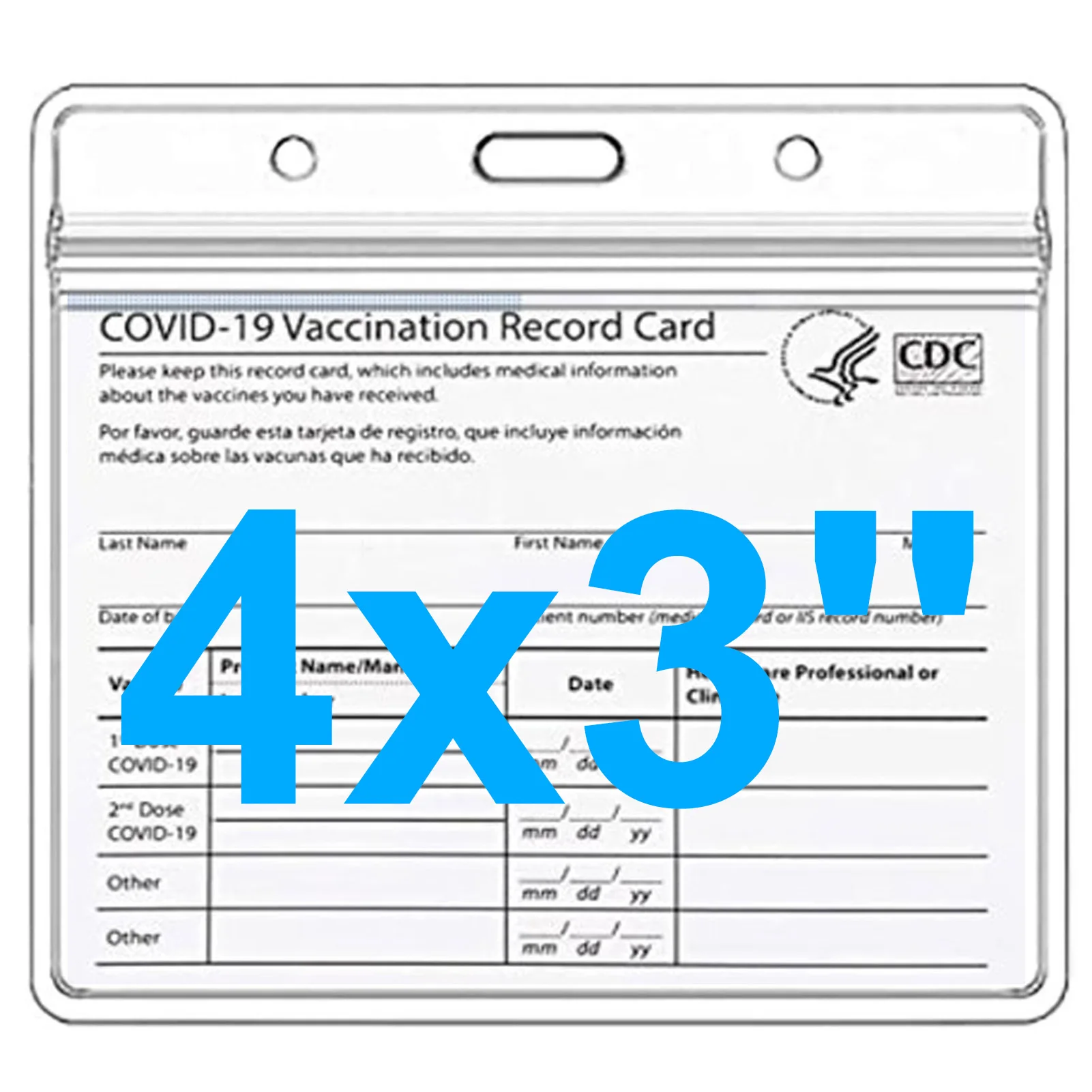 

4x3 Inches CDC Transparent Card Holder Vaccination Card Protector Protective Cover Waterproof for School Business Exhibition