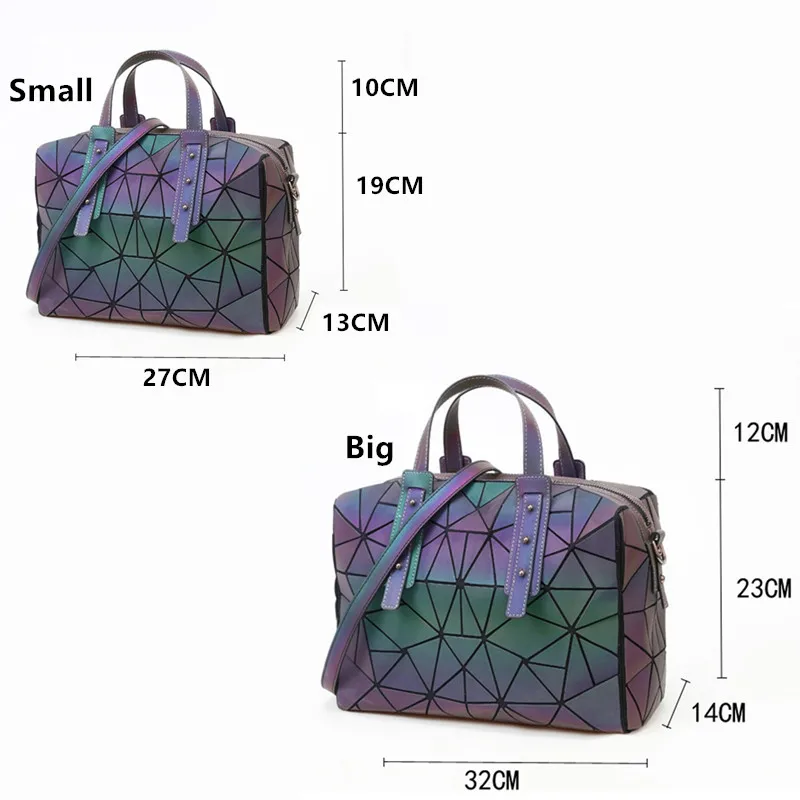 womens luminous boston handbag brand designer shoulder crossbody bag large geometric diamond female office business bag free global shipping