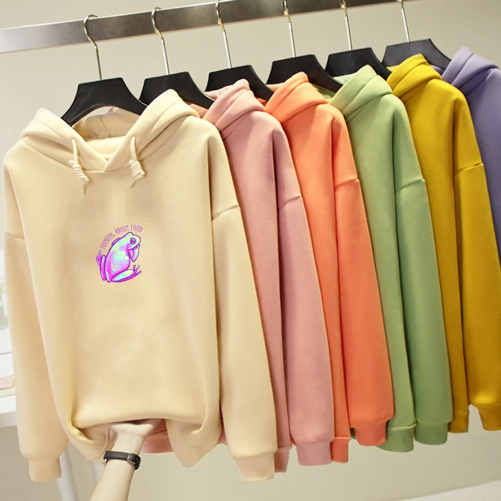 Kpop Style Frog Hoodie Oversized Long Sleeve Sweatshirt Women Warm Korean Streetwear Harajuku Sweetshirts Girls Fashion Clothes