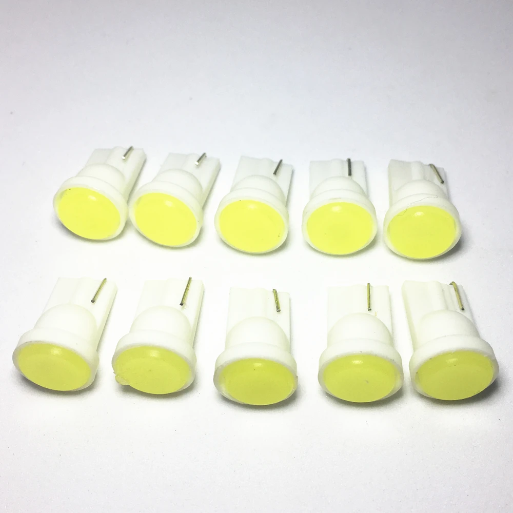

10pc T10 COB W5W 194 168 Wedge Door Instrument Side Bulb Lamp Car led Ceramic Interior LED Car White Source Car styling 12V