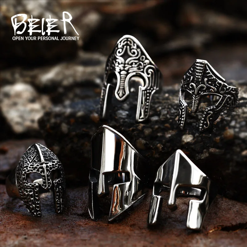 

BEIER Stainless Steel fashion punk Crusader Expeditionary Force Ring New Designed Movie Jewelry for men BR8-772