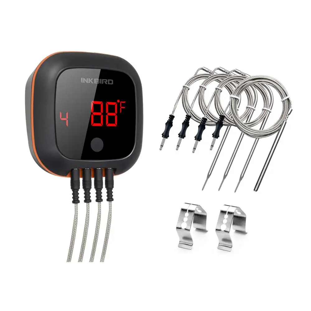 Inkbird Ibt4xs Rotação Digital Tela de Leitura Churrasco Carne Cozinhar Termômetro Bluetooth Conectar Design Magnético e Sondas Instrumentos de temperatura