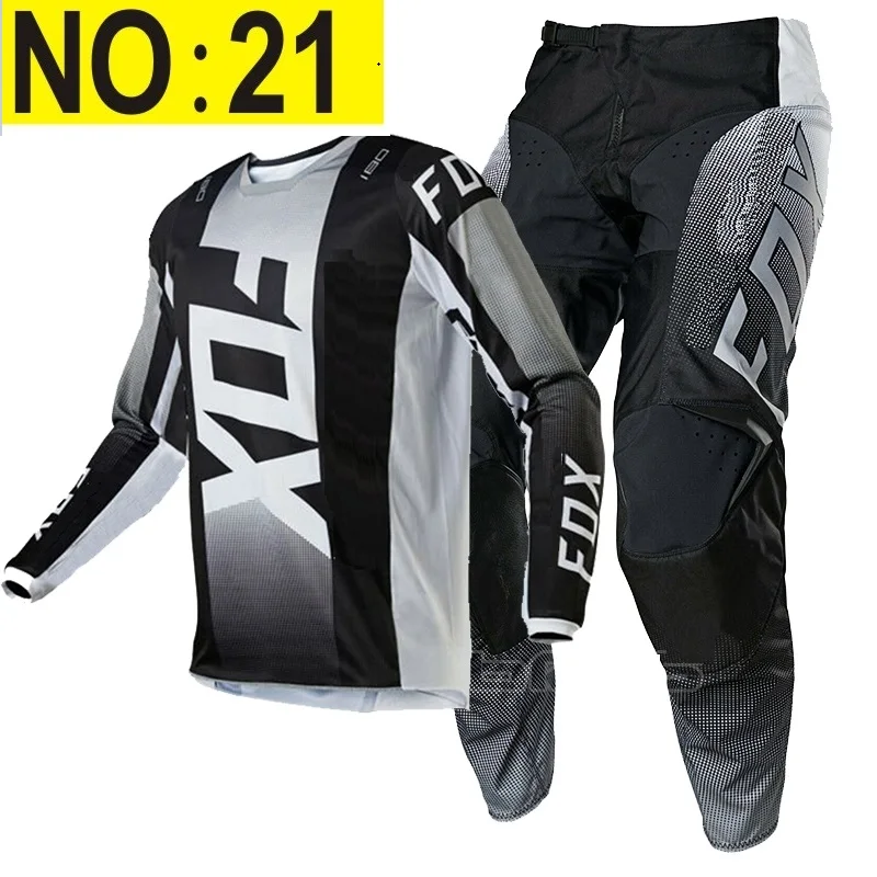 

NEW 2021 mtb ATV FOX 180/360 Motocross Jersey and Pants gear set Combo mx motorbike clothing mtb Off Road racing suit