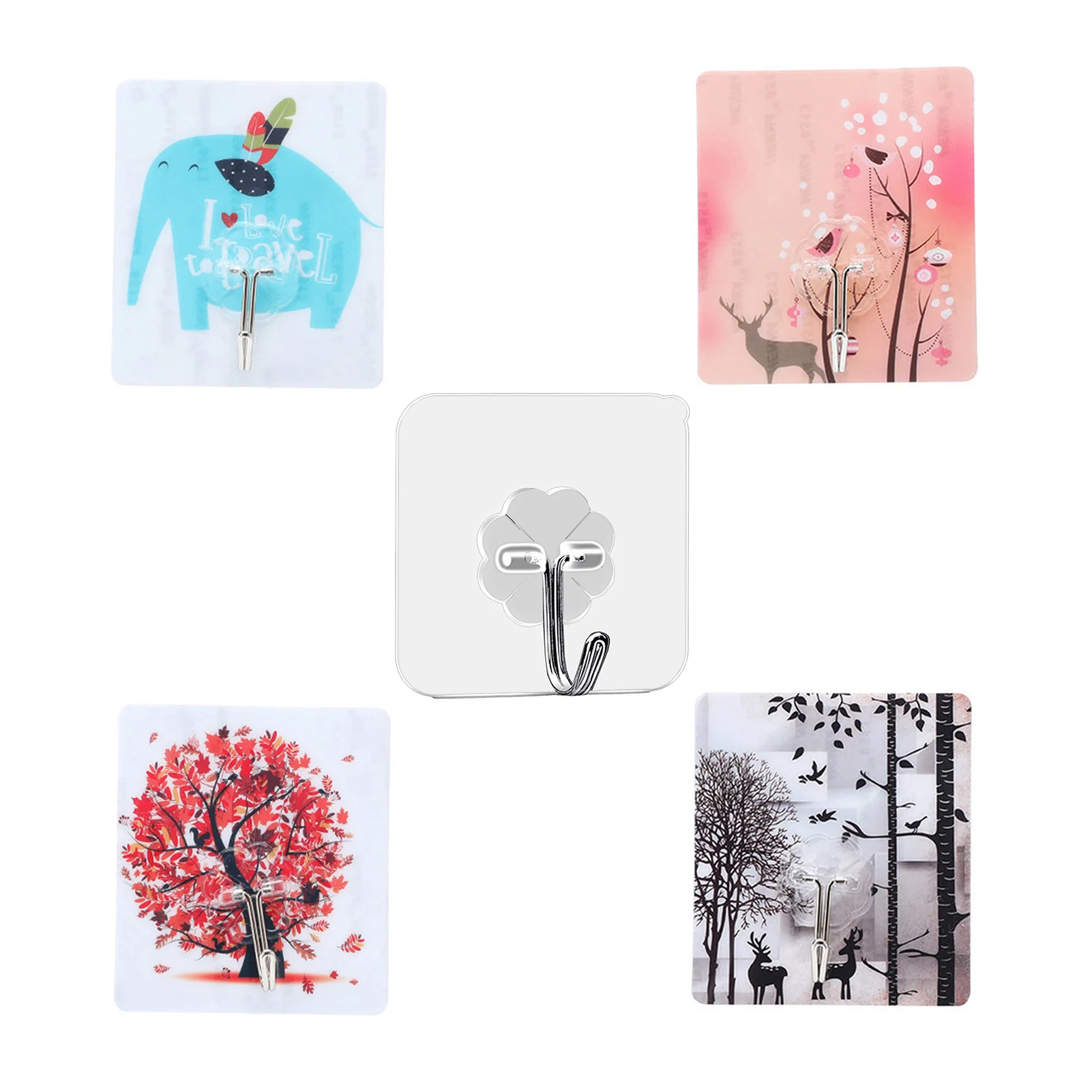 

Door Hook Adhesive Wall Hooks Transparent Anti-skid Traceless Heavy Duty Stick On Hook Strong Self Adhesive Hooks Heavy Load Ra