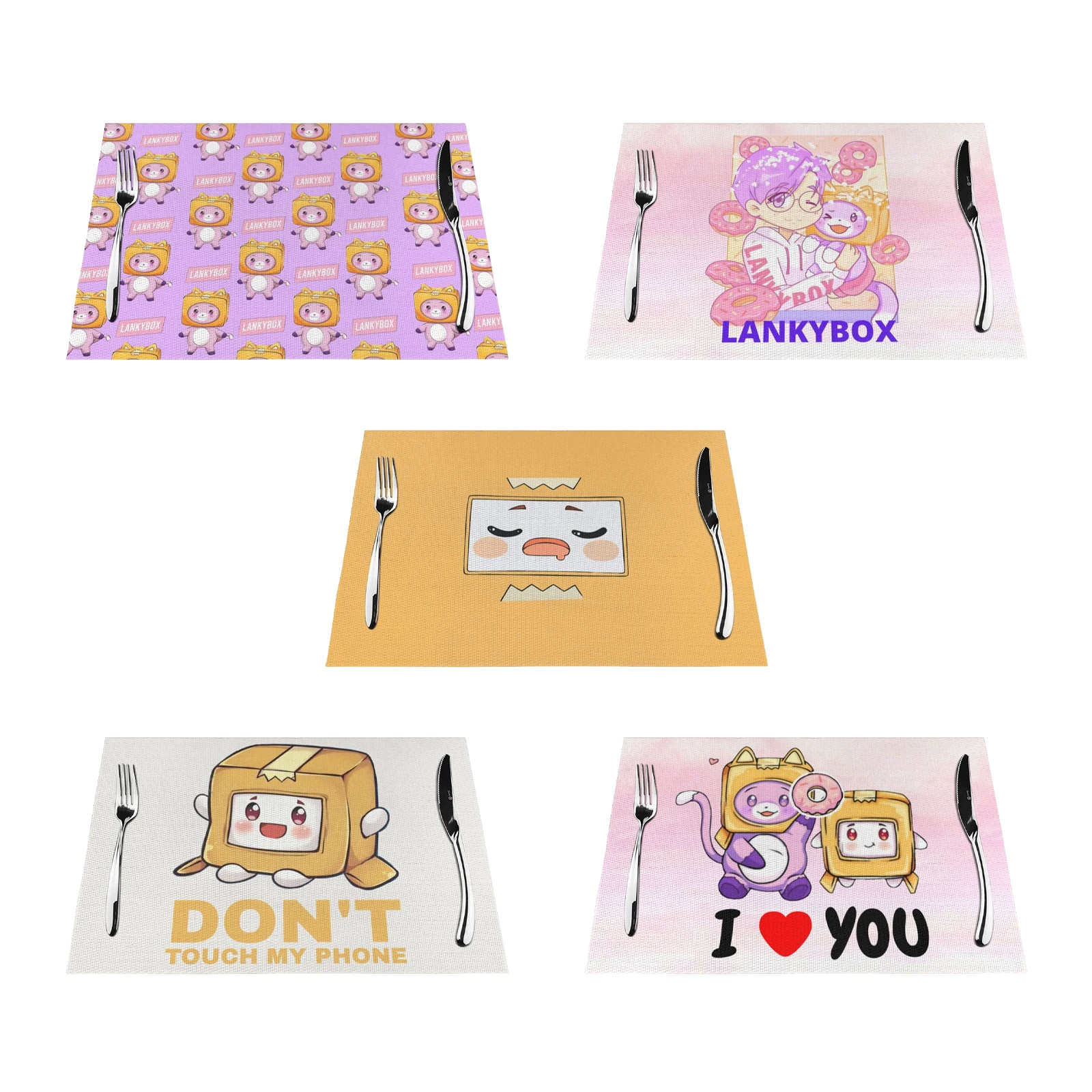 

Скатерть для обеденного стола Lankybox Foxy Boxy, устойчивая к пятнам Нескользящая моющаяся салфетка из ПВХ, тканые салфетки