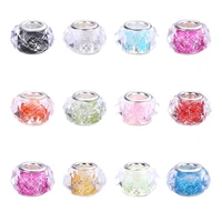 10 pcs cut faceted glass crystal glitter large hole beads charms fit pandora bracelet snake chain spacer charms women jewelry