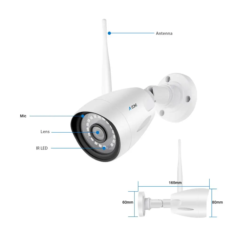 1080P POE IP Camera H.265 Audio 2MP Bullet IP67 CCTV ONVIF for NVR 48V System Waterproof Outdoor Night Vision | Безопасность и