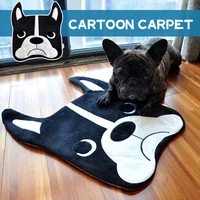 56x40cm cartoon bulldog pattern plush floor mat animals toy play mat cute dog design carpet living room anti skid floor mat