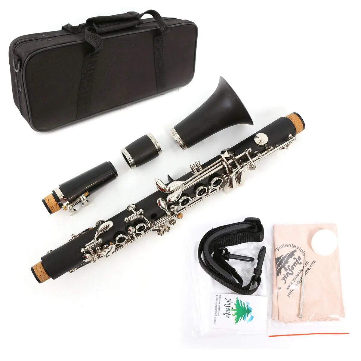 

New C key Clarinet Ebonite Wood Nickel Plated Key With Case Advance Model