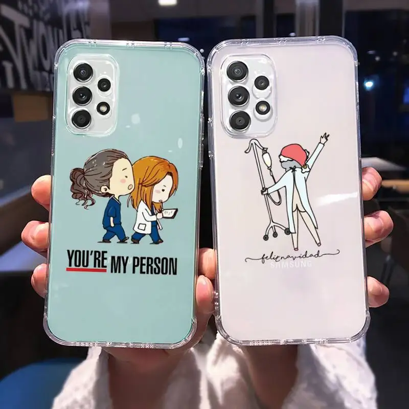 

Greys Anatomy You are my person Phone Case Transparent For Samsung A51 A50 A71 A70 A81 M60S Note S21 S 20 10 9 8 11 E Plus Ultra