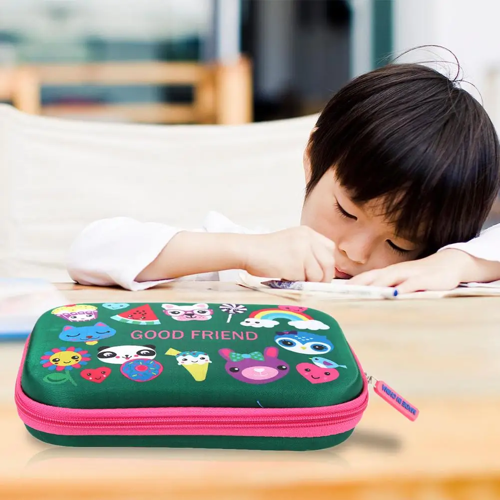 

Женский чехол-карандаш из ЭВА с милым рисунком животных, сумка для хранения косметики на молнии, канцелярская коробка для ручек, подарок, шк...