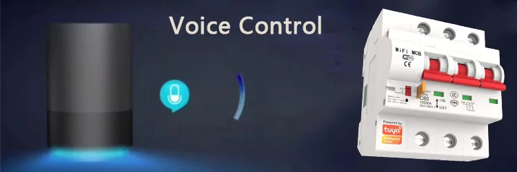 Смарт-выключатель Tuya 63A 1 P/2 P/3 P/4 P WiFi умный автоматический выключатель автоматический переключатель защита от перегрузки короткого замыкания Alexa