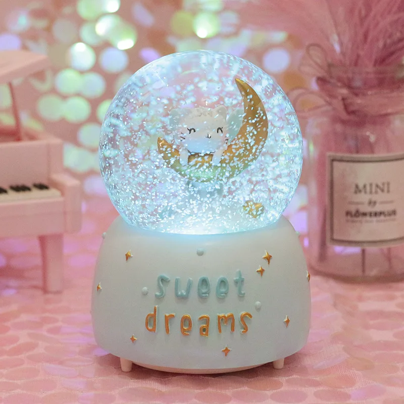 10*15 8 см Хрустальные снежные шары котенка стеклянная музыкальная шкатулка снежок