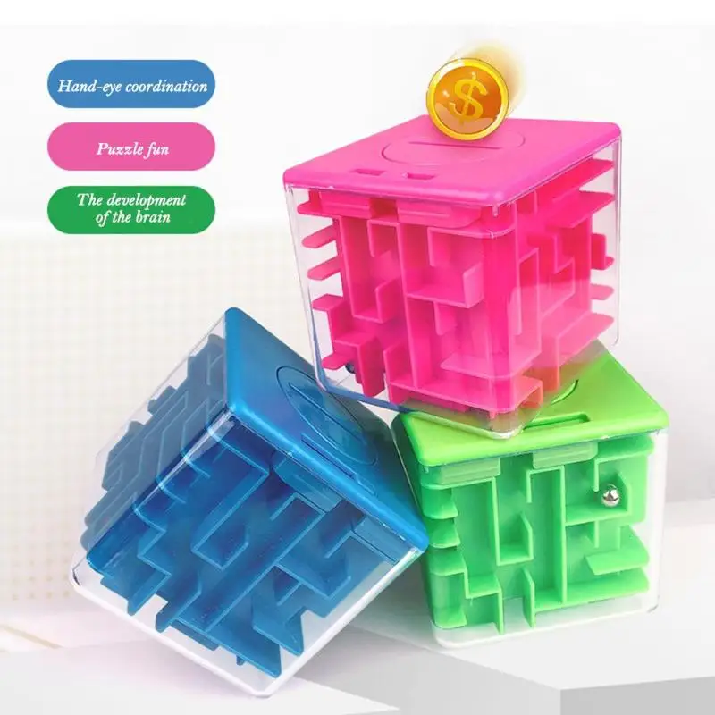 Новинка 3D Копилка лабиринт для денег интеллектуальная игрушка копилка пазл