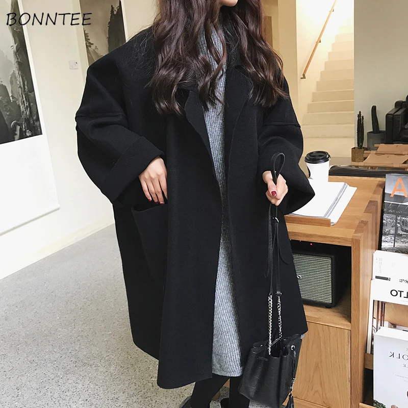 

Смеси шерсти для женщин Ulzzang Kawaii элегантный универсальный женский осенне-зимний Корейский стиль популярная Высококачественная женская оде...