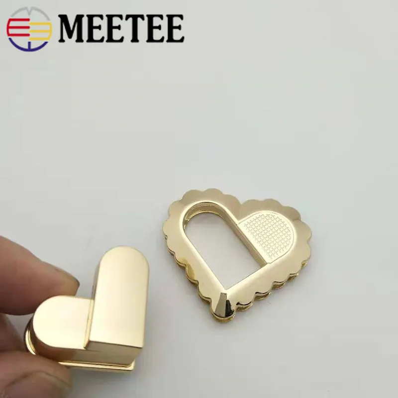 Meetee 5/10 шт 38x42мм металлический замок из сплава застежка в форме сердца
