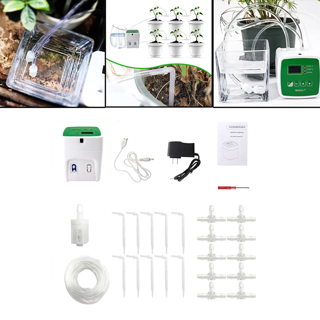 Automatic Watering System Drip Tape Irrigation Kit Double Pump 15 Pots US Plug Multi-function Settings |