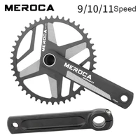 meroca 44464850t road bike crank set 170mm hollow folding bicycle crankset single chain wheel bicycle accessories