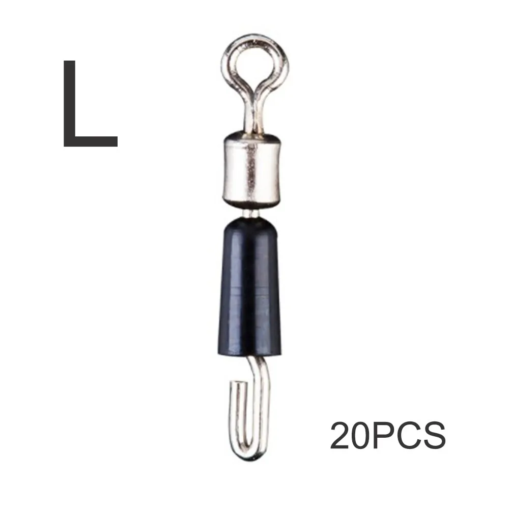 20pcs/Bag Pin Bearing Rolling Swivel Fishing Hook Fast Connector Solid Rings Line Quick Link Stainless Steel Fishhook Lure Tool | Спорт и