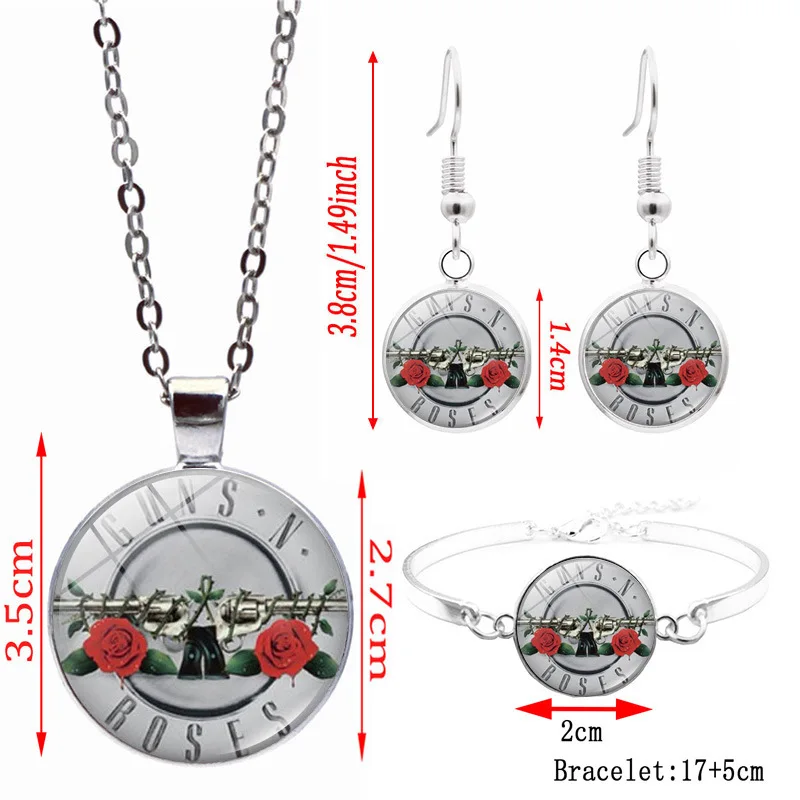 Набор украшений FIMAODZ в стиле панк Череп музыкальная группа искусство стеклянные